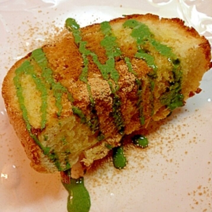 “青汁コンデンスミルクソース”〜きな粉トースト☆